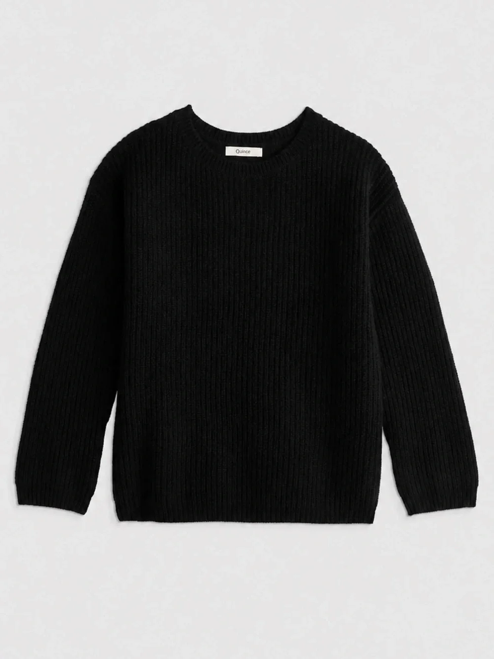 Quince Kids Washable Cashmere Fisherman Tunic Sweater in Black Size 8